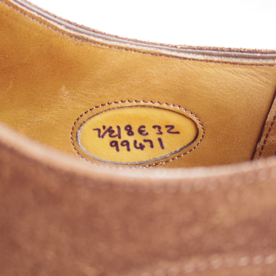 ★エドワードグリーン 7.5E【現行定価￥324,500-★DOVER/ドーバー/32ラスト】スキンステッチ/Uチップ/スエード/濃茶/EDWARD GREEN★p032