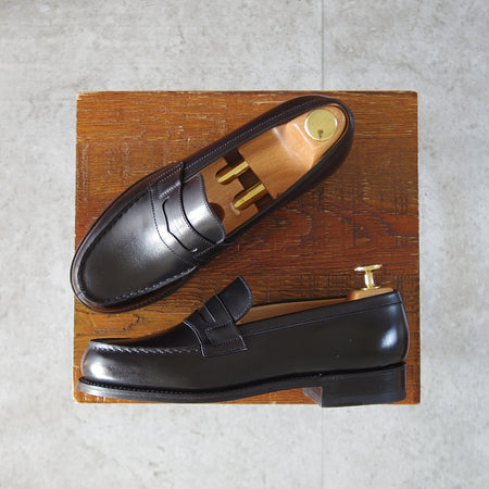 未使用★J.M.ウエストン(レディース) 3D【定価￥165,000-★コインローファー/180】82ラスト/カーフ/黒/Weston/ウェストン★o479