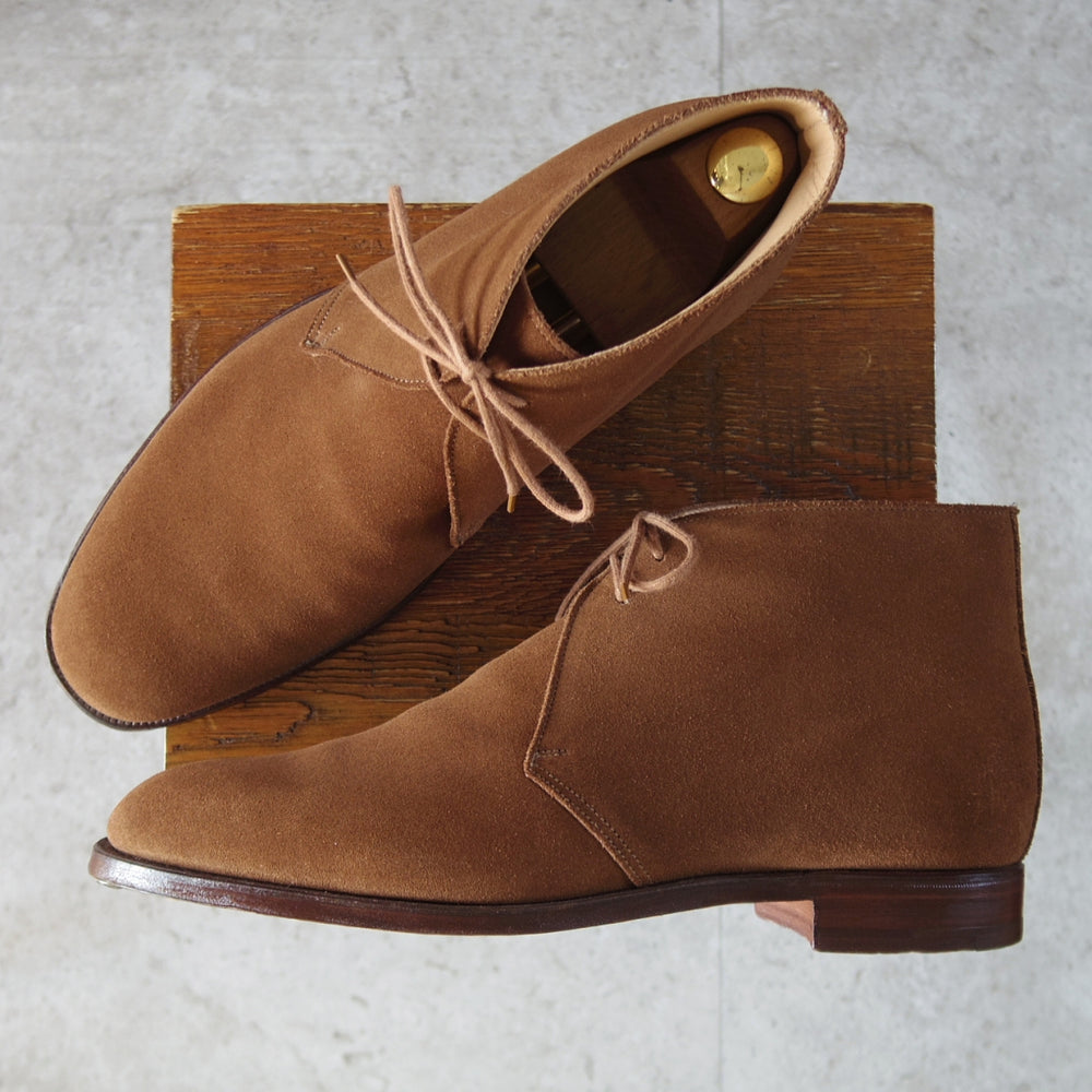極美品★クロケット&ジョーンズ 9.5E【定価￥115,500-★チャッカブーツ/CHERTSEY】224ラスト/スエード/茶/Crockett&Jones★o482