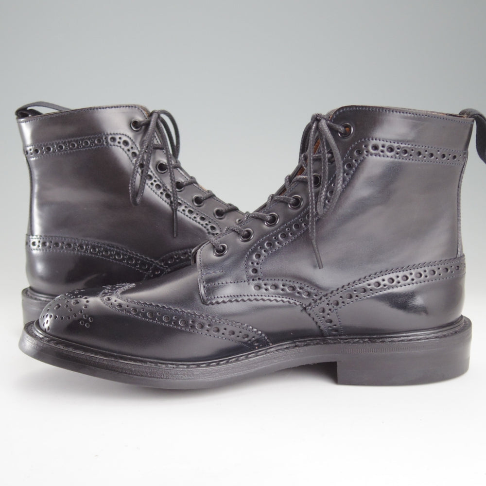 未使用★トリッカーズ SIZE 8【現行定価17万円以上★コードバン仕様/MALTON/濃紺～ほぼ黒】モールトン/カントリーブーツ/Tricker's★p033
