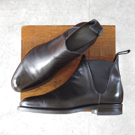 美品★三陽山長 SIZE 6.5【現行定価10万円以上★サイドゴアブーツ/誠十郎】R2010ラスト/カーフ/黒/メンズ/SEIJURO/Sanyo Yamacho★o490