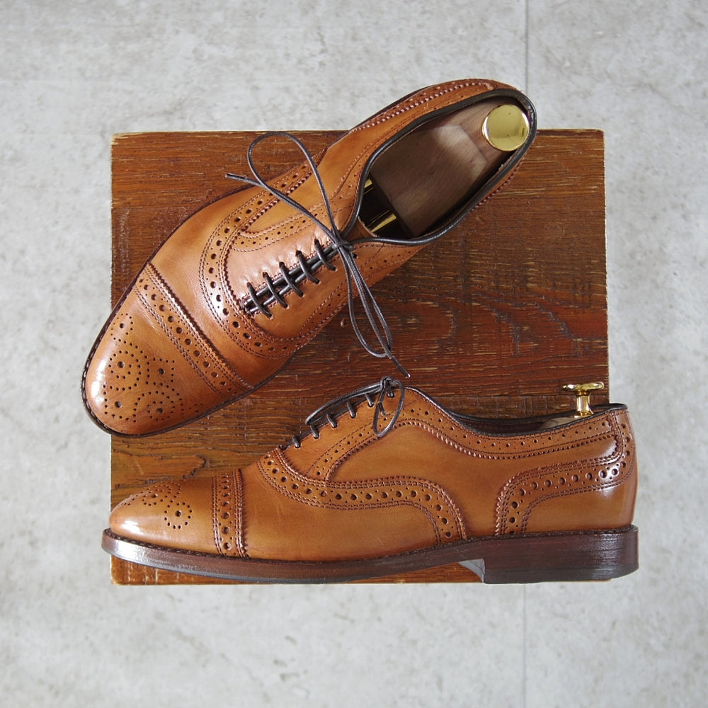 極上★(米)アレンエドモンズ 5.5E【現行定価￥132,000-★STRAND/ストランド】セミブローグ/カーフ/WALNUT/茶/メンズ/ALLEN EDMONDS★p036