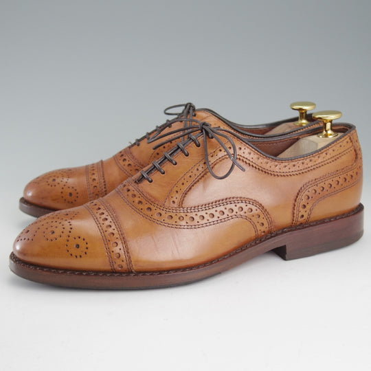 極上★(米)アレンエドモンズ 5.5E【現行定価￥132,000-★STRAND/ストランド】セミブローグ/カーフ/WALNUT/茶/メンズ/ALLEN EDMONDS★p036