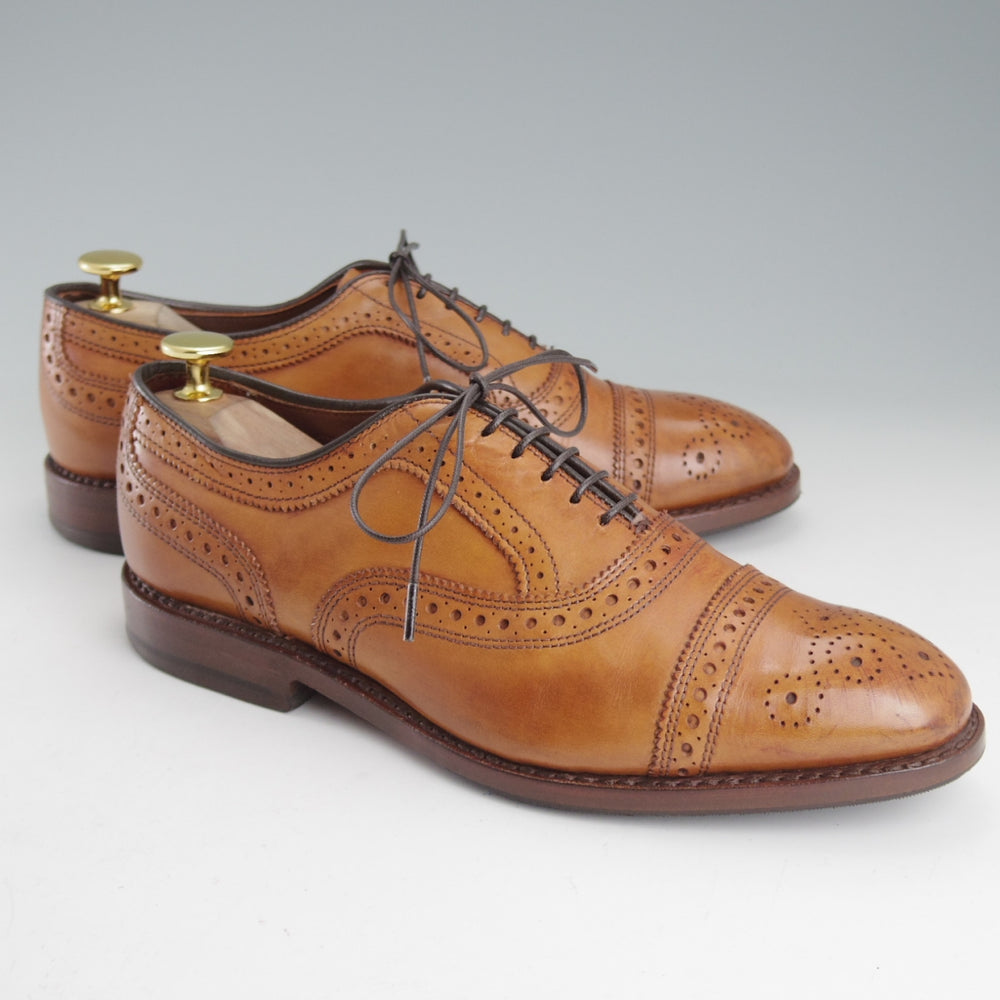 極上★(米)アレンエドモンズ 5.5E【現行定価￥132,000-★STRAND/ストランド】セミブローグ/カーフ/WALNUT/茶/メンズ/ALLEN EDMONDS★p036