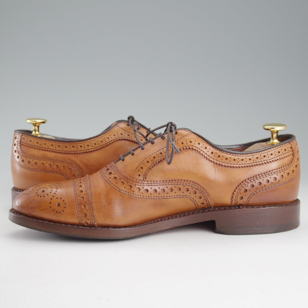 極上★(米)アレンエドモンズ 5.5E【現行定価￥132,000-★STRAND/ストランド】セミブローグ/カーフ/WALNUT/茶/メンズ/ALLEN EDMONDS★p036