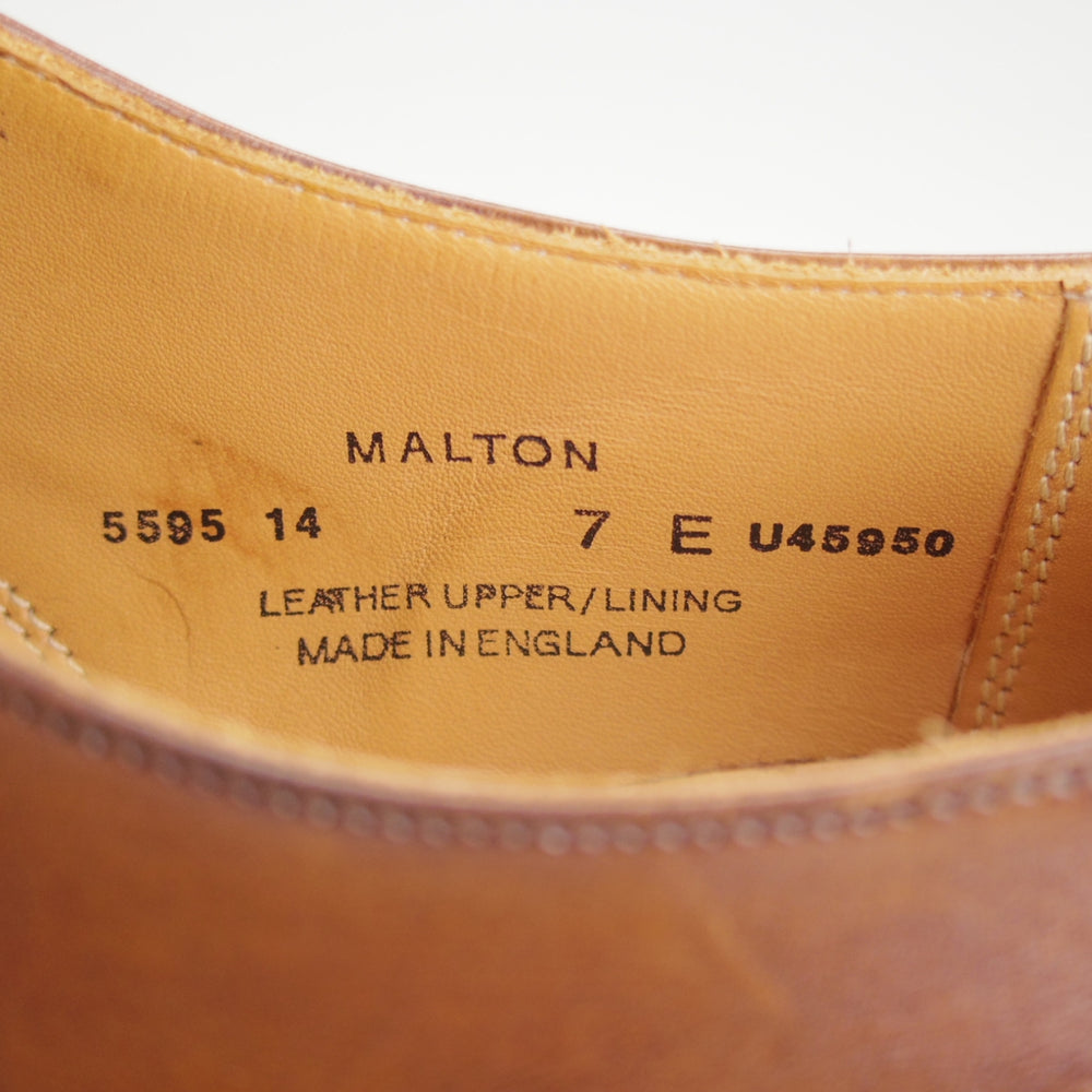 使用僅か★クロケット&ジョーンズ 7E【現行定価10万円以上★MALTON/マルトン/360ラスト】セミブローグ/カーフ/濃茶/Crockett&Jones★o481