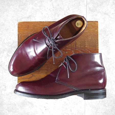 美品★(スペイン製)Berwick/バーウィック SIZE 7.5【ダイナイトソール仕様★チャッカブーツ/320】HO207ラスト/赤茶/メンズ★n982
