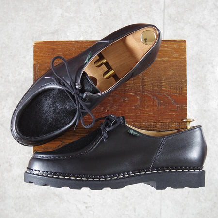 未使用★パラブーツ SIZE 43【定価￥96,800-★ポニー/ミカエル/MICHAEL】チロリアンシューズ/リスレザー/黒/メンズ/Paraboot★n983