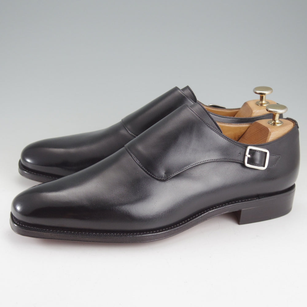 未使用★(スペイン製)MEERMIN/メルミン SIZE 8.5【グッドイヤーウェルテッド製法★サイドモンク】10043/カーフ/黒/メンズ★o487