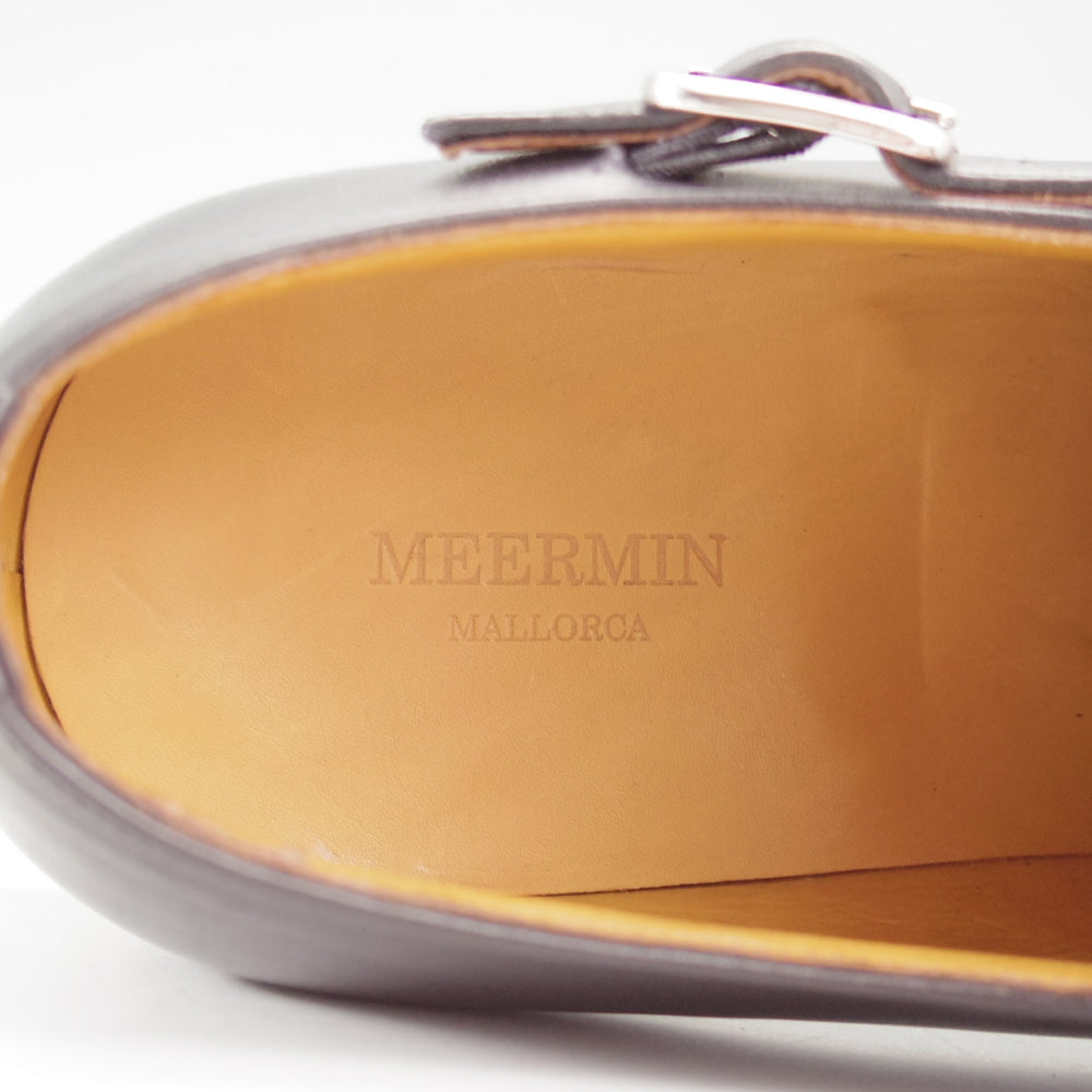 未使用★(スペイン製)MEERMIN/メルミン SIZE 8.5【グッドイヤーウェルテッド製法★サイドモンク】10043/カーフ/黒/メンズ★o487