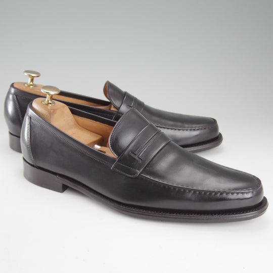 極美品★ジョンロブ SIZE 41.5/UK7.5程度【貴重★エルメス別注/HERMES/コインローファー】KEITH/H304ラスト/カーフ/黒/JOHN LOBB★p047