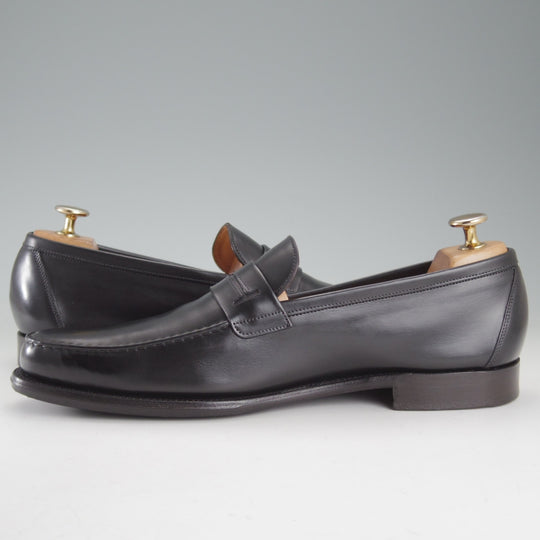 極美品★ジョンロブ SIZE 41.5/UK7.5程度【貴重★エルメス別注/HERMES/コインローファー】KEITH/H304ラスト/カーフ/黒/JOHN LOBB★p047