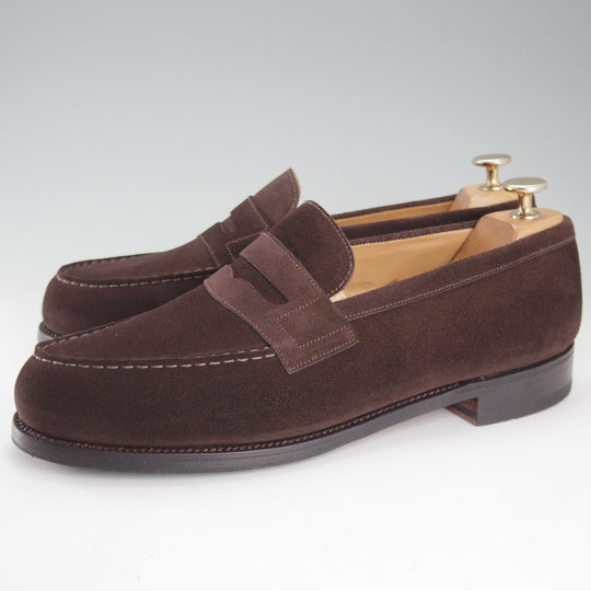極美品★J.M.ウエストン 8D【定価￥165,000-★コインローファー/180】41ラスト/スエード/濃茶/メンズ/Weston/ウェストン★p050