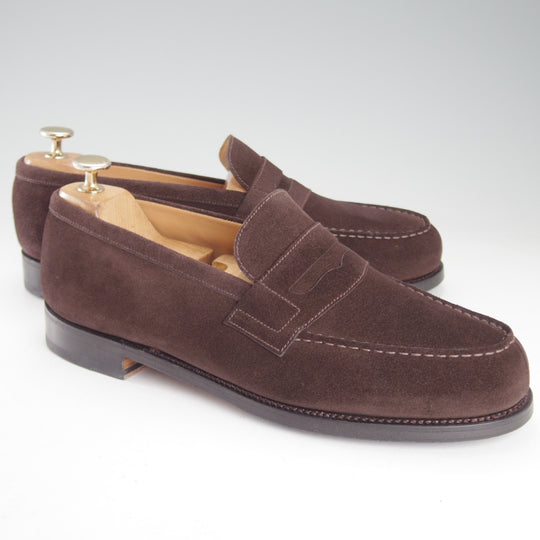 極美品★J.M.ウエストン 8D【定価￥165,000-★コインローファー/180】41ラスト/スエード/濃茶/メンズ/Weston/ウェストン★p050