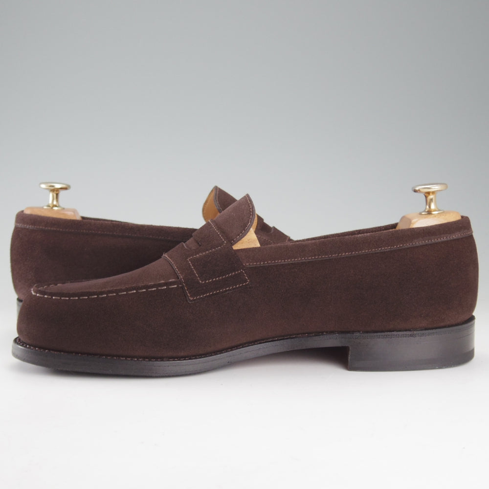 極美品★J.M.ウエストン 8D【定価￥165,000-★コインローファー/180】41ラスト/スエード/濃茶/メンズ/Weston/ウェストン★p050