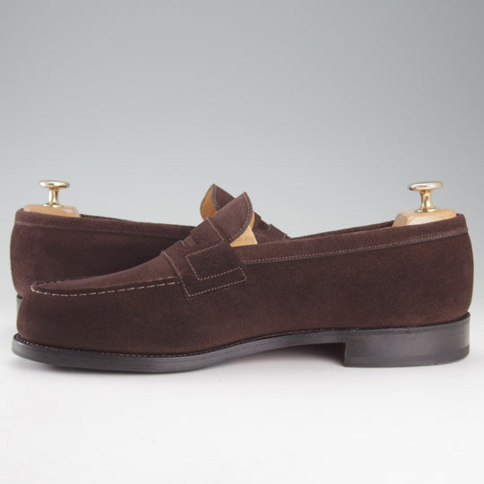 極美品★J.M.ウエストン 8D【定価￥165,000-★コインローファー/180】41ラスト/スエード/濃茶/メンズ/Weston/ウェストン★p050