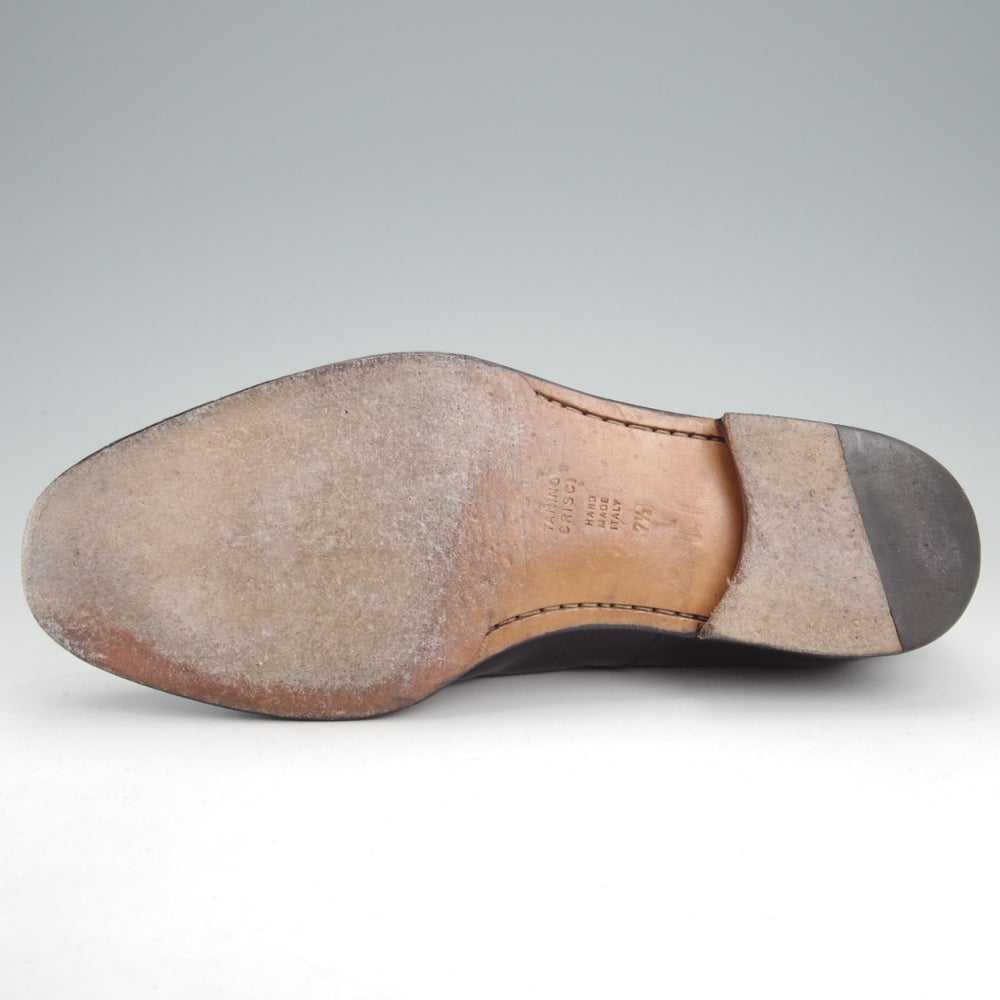 極上★(伊)タニノクリスチー SIZE 7.5【定価10万円以上★ZANTELLO/ストレートチップ】カーフ/黒/メンズ/TANINO CRISCI★n976