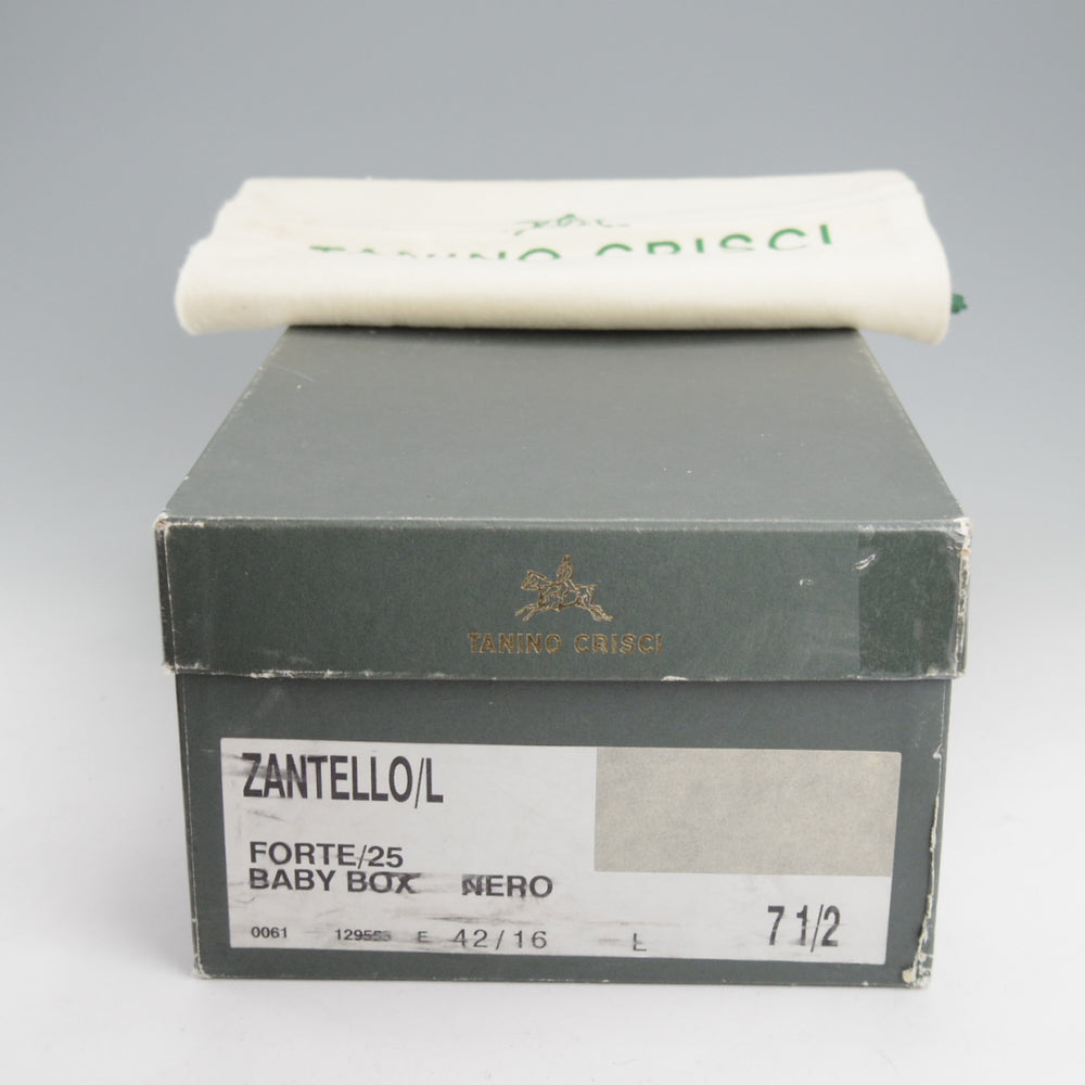 極上★(伊)タニノクリスチー SIZE 7.5【定価10万円以上★ZANTELLO/ストレートチップ】カーフ/黒/メンズ/TANINO CRISCI★n976
