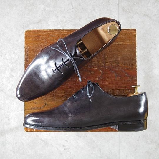 極上★(仏)ベルルッティ SIZE 6.5【現行定価￥353,100-★アレッサンドロ/ALESSANDRO】ホールカット/黒系パティーヌ/メンズ/Berluti★n485