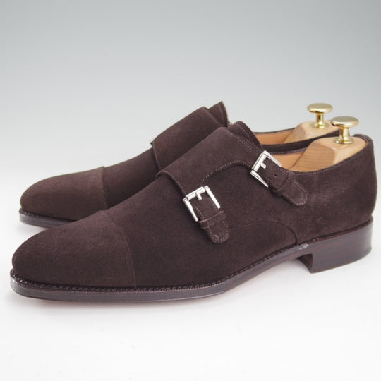 ほぼ試着程度★(スペイン製)YANKO/ヤンコ SIZE 7.5【グッドイヤーウェルテッド製法★ダブルモンク/14453】スエード/濃茶/メンズ★n480