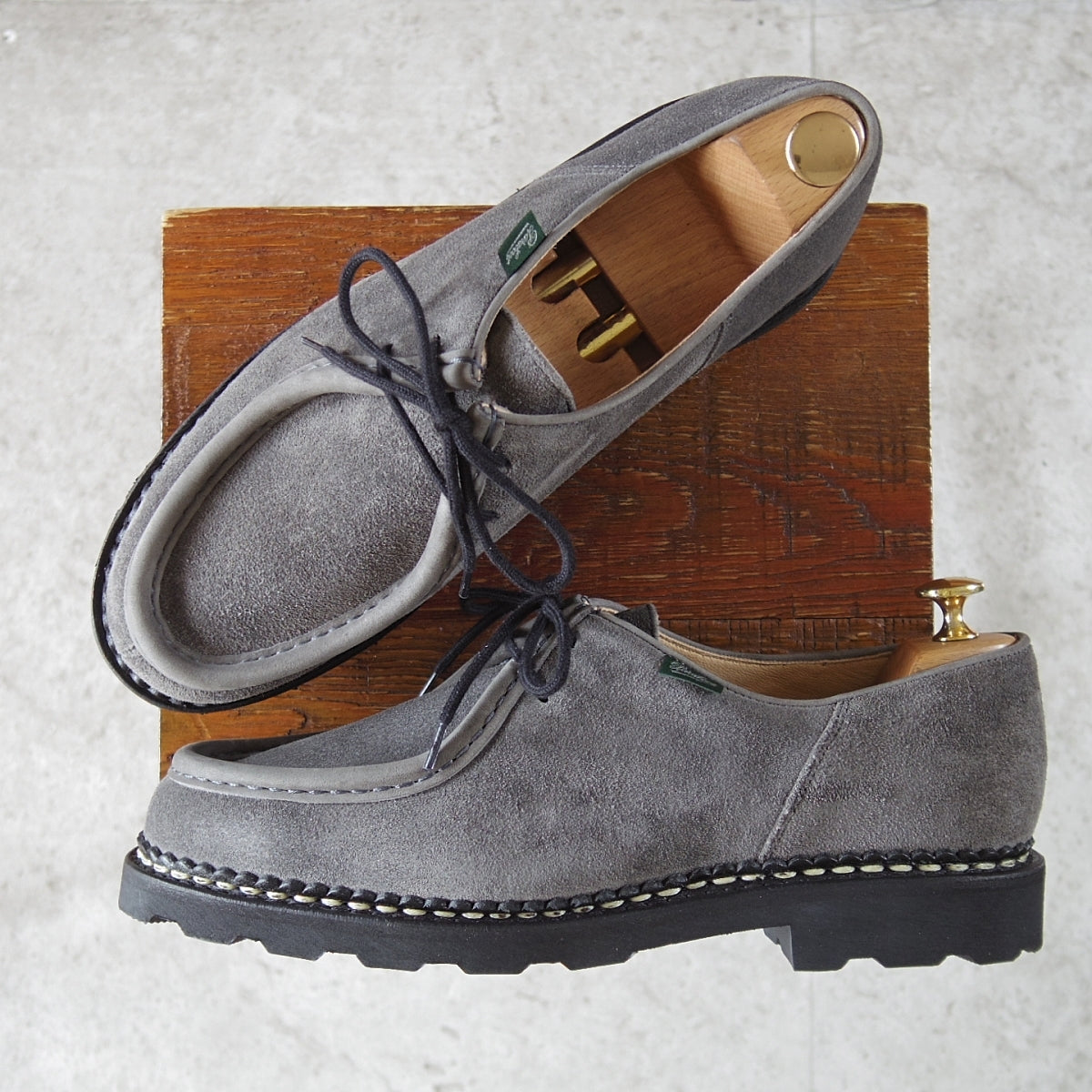 DAI パラブーツ ミカエル チロリアンシューズ スエード グレー パラブーツ SIZE 42【ミカエル/MICHAEL/スエード/黒】 | 高級