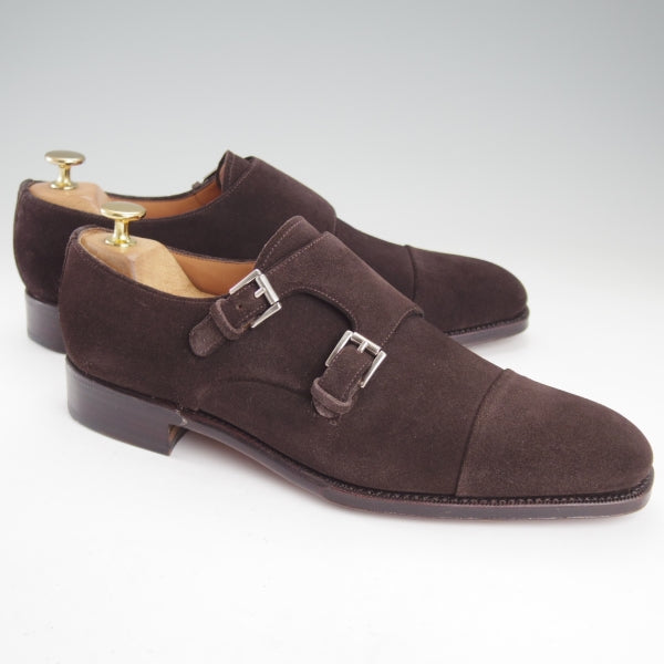 ほぼ試着程度★(スペイン製)YANKO/ヤンコ SIZE 7.5【グッドイヤーウェルテッド製法★ダブルモンク/14453】スエード/濃茶/メンズ★n480