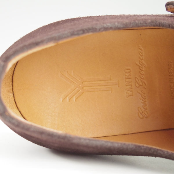 ほぼ試着程度★(スペイン製)YANKO/ヤンコ SIZE 7.5【グッドイヤーウェルテッド製法★ダブルモンク/14453】スエード/濃茶/メンズ★n480