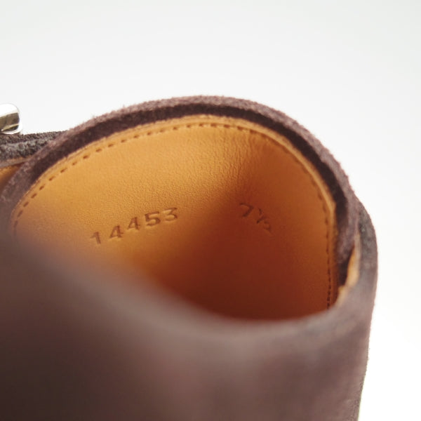 ほぼ試着程度★(スペイン製)YANKO/ヤンコ SIZE 7.5【グッドイヤーウェルテッド製法★ダブルモンク/14453】スエード/濃茶/メンズ★n480