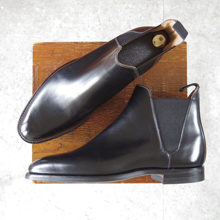 極美品★クロケット&ジョーンズ 7E【定価￥137,500-★サイドゴアブーツ/CHELSEA8】341ラスト/カーフ/黒/メンズ/Crockett&Jones★n998