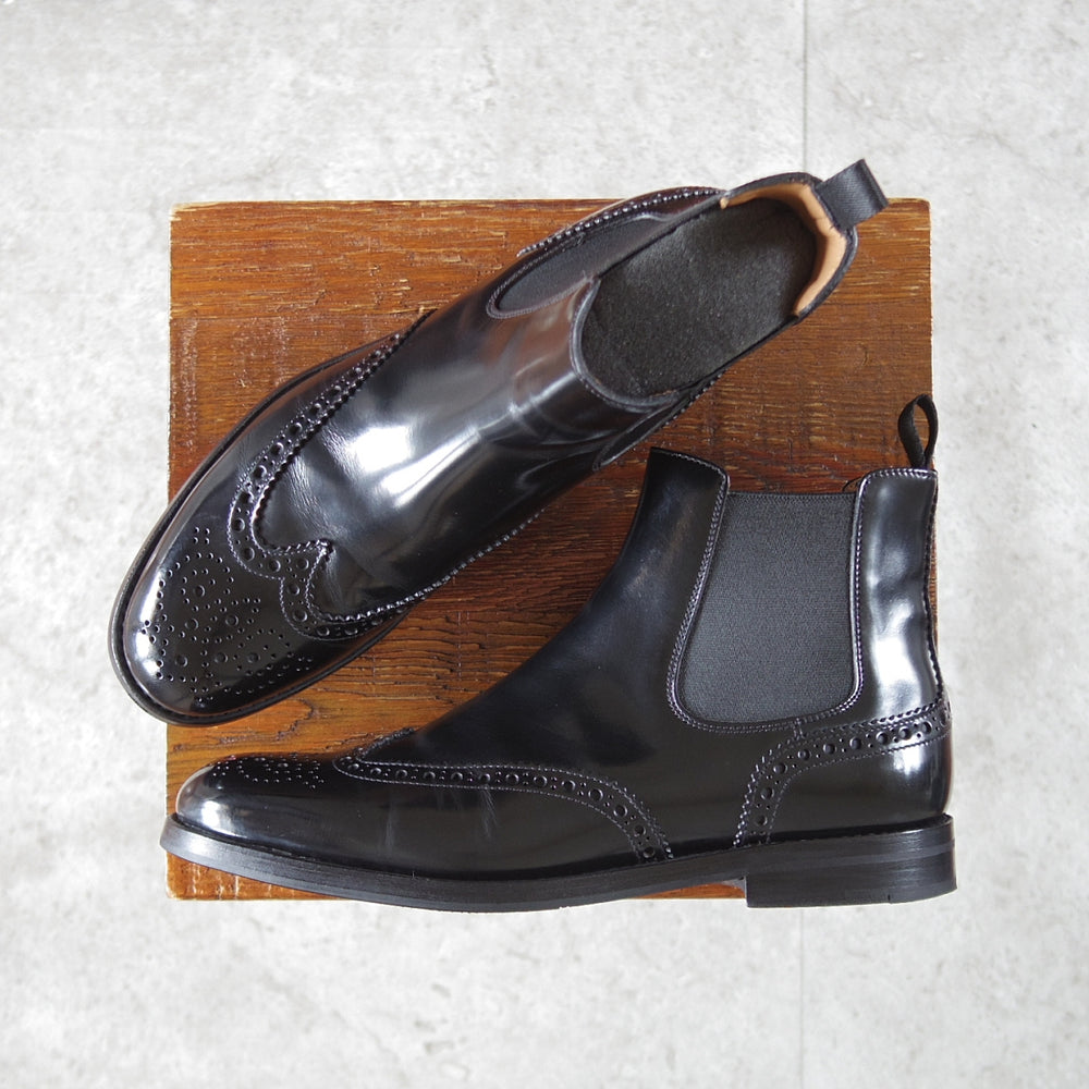 極美品★チャーチ(レディース) SIZE 36.5【定価￥198,000-★KETSBY WG/サイドゴアブーツ】ポリッシュドバインダーカーフ/黒/Church's★p058