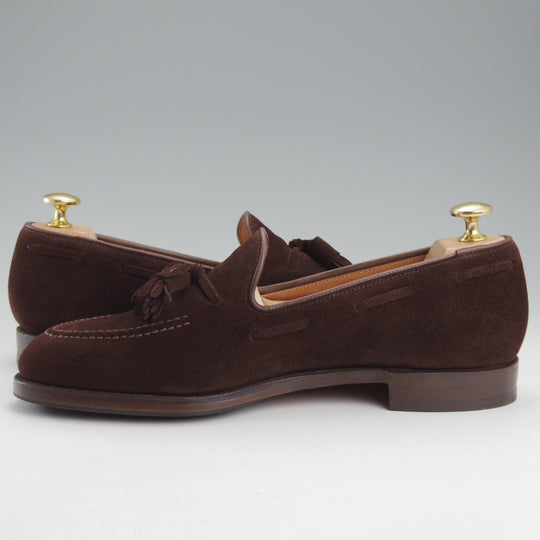 美品★クロケット&ジョーンズ 5.5E【定価￥121,000-★CAVENDISH 3/キャベンディッシュ】タッセルローファー/375ラスト/スエード/濃茶★n984