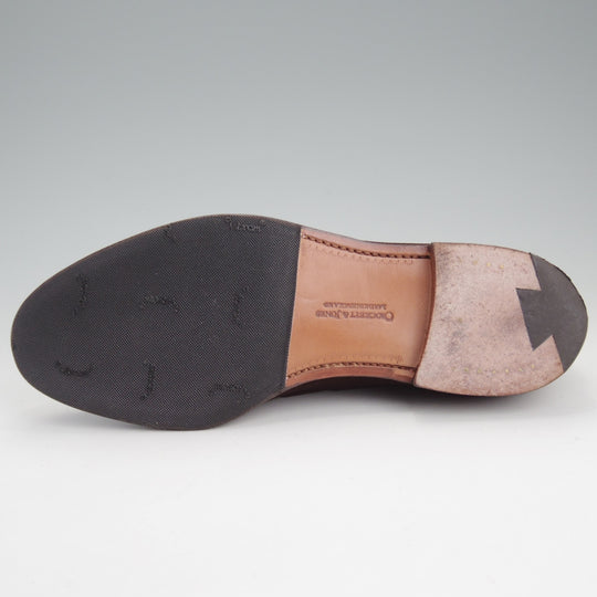 美品★クロケット&ジョーンズ 5.5E【定価￥121,000-★CAVENDISH 3/キャベンディッシュ】タッセルローファー/375ラスト/スエード/濃茶★n984