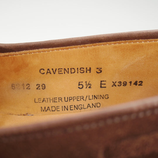 美品★クロケット&ジョーンズ 5.5E【定価￥121,000-★CAVENDISH 3/キャベンディッシュ】タッセルローファー/375ラスト/スエード/濃茶★n984