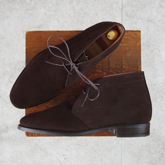 極上★(浅草)RENDO/レンド SIZE 7【定価￥84,700-★ダイナイトソール仕様/7706】チャッカブーツ/スエード/濃茶/メンズ★p067