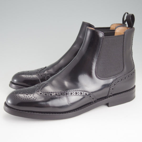極美品★チャーチ(レディース) SIZE 36.5【定価￥198,000-★KETSBY WG/サイドゴアブーツ】ポリッシュドバインダーカーフ/黒/Church's★p058