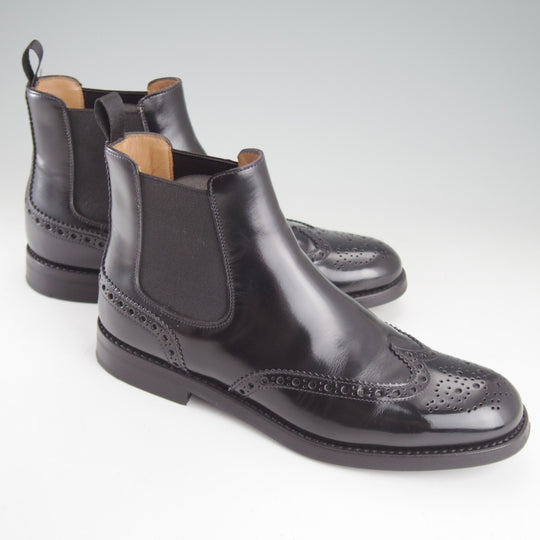 極美品★チャーチ(レディース) SIZE 36.5【定価￥198,000-★KETSBY WG/サイドゴアブーツ】ポリッシュドバインダーカーフ/黒/Church's★p058