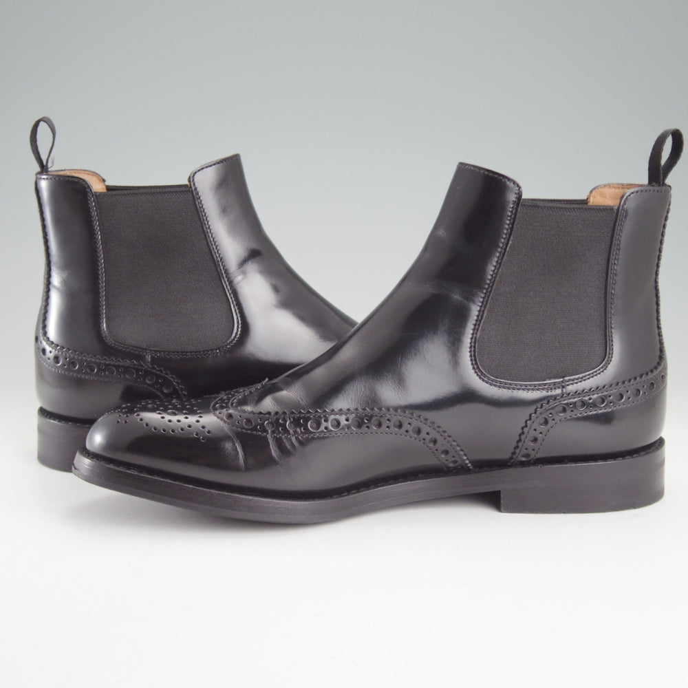 極美品★チャーチ(レディース) SIZE 36.5【定価￥198,000-★KETSBY WG/サイドゴアブーツ】ポリッシュドバインダーカーフ/黒/Church's★p058
