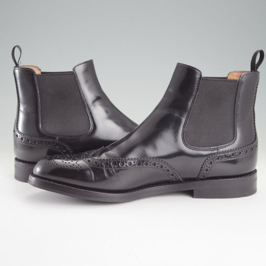 極美品★チャーチ(レディース) SIZE 36.5【定価￥198,000-★KETSBY WG/サイドゴアブーツ】ポリッシュドバインダーカーフ/黒/Church's★p058
