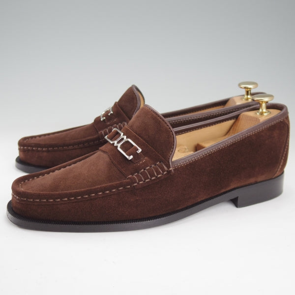 極美品★ジョンロブ SIZE 7【旧ロゴ★SIGNATURE/ビットローファー】7810ラスト/スリッポン/スエード/濃茶/メンズ/JOHN LOBB★n483