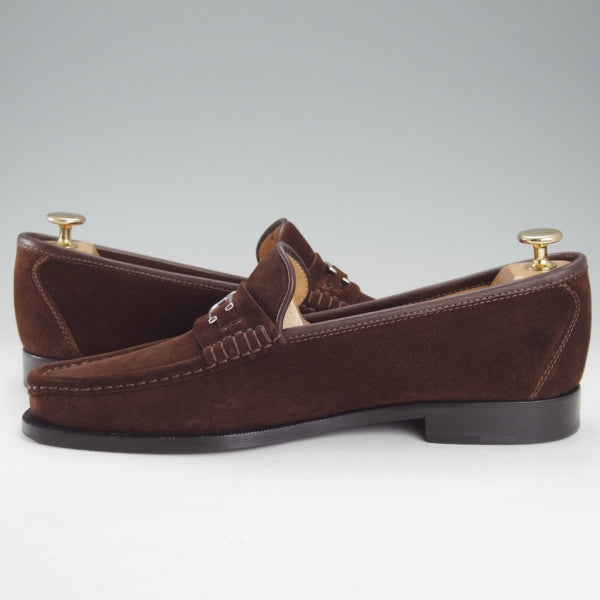 極美品★ジョンロブ SIZE 7【旧ロゴ★SIGNATURE/ビットローファー】7810ラスト/スリッポン/スエード/濃茶/メンズ/JOHN LOBB★n483