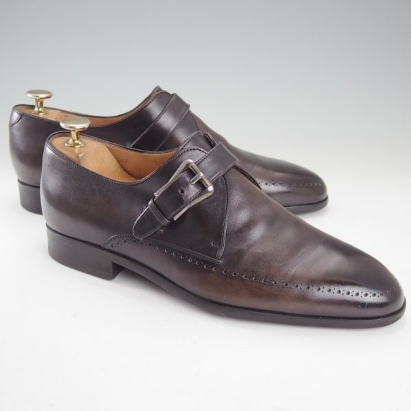 極上★(仏)ベルルッティ SIZE 6.5【濃茶系パティーヌ★モンクストラップ】カーフ/メンズ/Berluti★n484