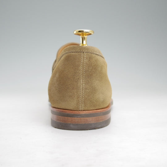 極美品★ジョンロブ SIZE 8【旧ロゴ★CAMPUS/コインローファー】3198ラスト/スエード/KHAKI/カーキ/メンズ/JOHN LOBB★n486