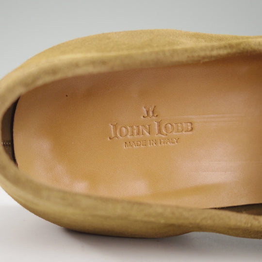 極美品★ジョンロブ SIZE 8【旧ロゴ★CAMPUS/コインローファー】3198ラスト/スエード/KHAKI/カーキ/メンズ/JOHN LOBB★n486