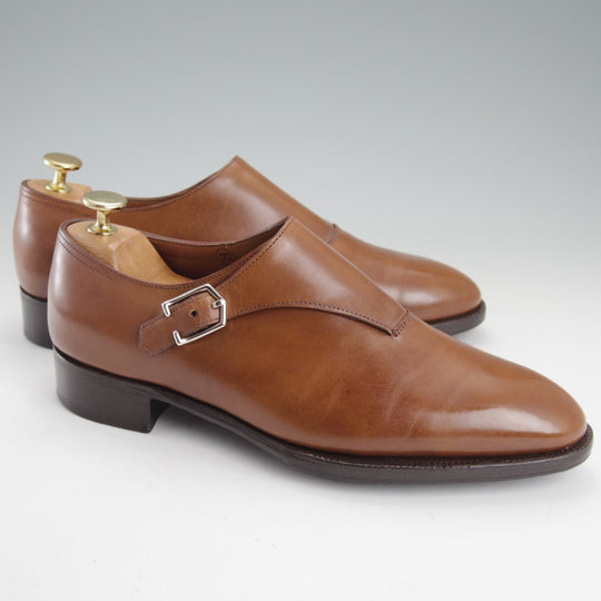 極上★ジョンロブ UK6程度【現行定価30万円以上★プレステージライン/JERMYN3】7000ラスト/サイドモンク/カーフ/茶/メンズ/JOHN LOBB★n992