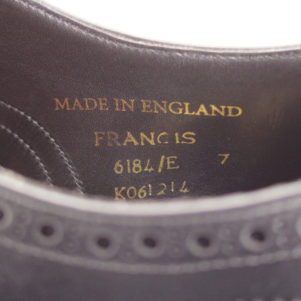 極美品★(英)チーニー 7E【定価￥92,400-★FRANCIS/フランシス/6184ラスト】セミブローグ/カーフ/黒/メンズ/CHEANEY★p065