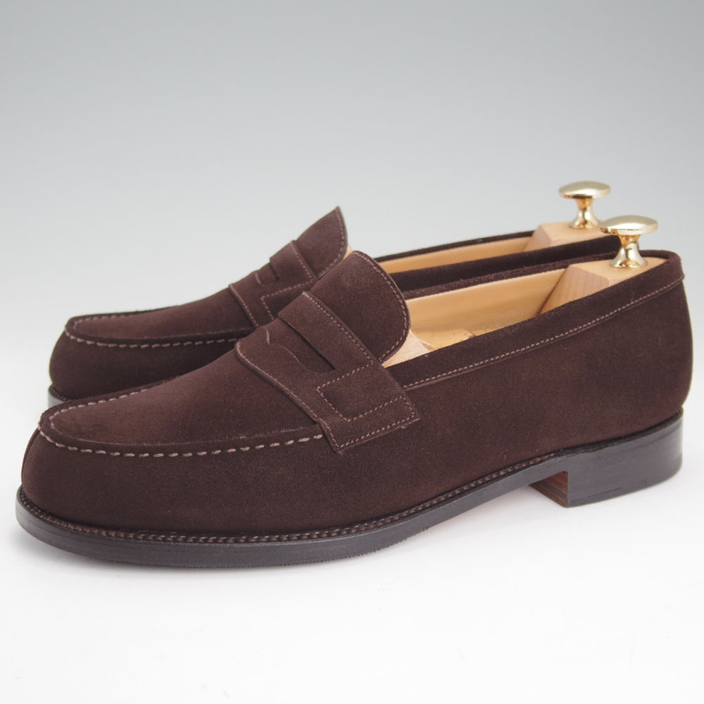 極美品★J.M.ウエストン 5.5C【現行定価￥156,200-★コインローファー/180】41ラスト/スエード/濃茶/メンズ/Weston/ウェストン★n995