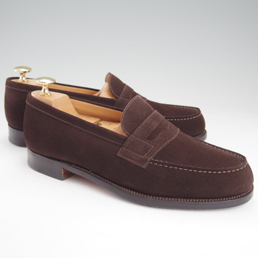 極美品★J.M.ウエストン 5.5C【現行定価￥156,200-★コインローファー/180】41ラスト/スエード/濃茶/メンズ/Weston/ウェストン★n995