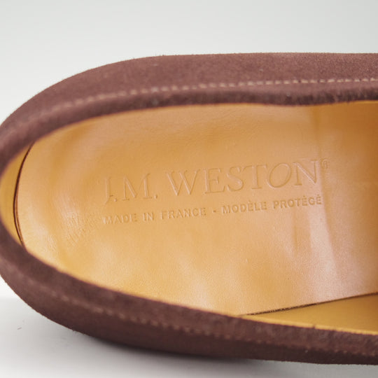 極美品★J.M.ウエストン 5.5C【現行定価￥156,200-★コインローファー/180】41ラスト/スエード/濃茶/メンズ/Weston/ウェストン★n995