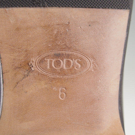 美品★(伊)TOD'S/トッズ SIZE 6【同系モデル定価￥113,300-★コインローファー/黒】カーフ/メンズ★m985