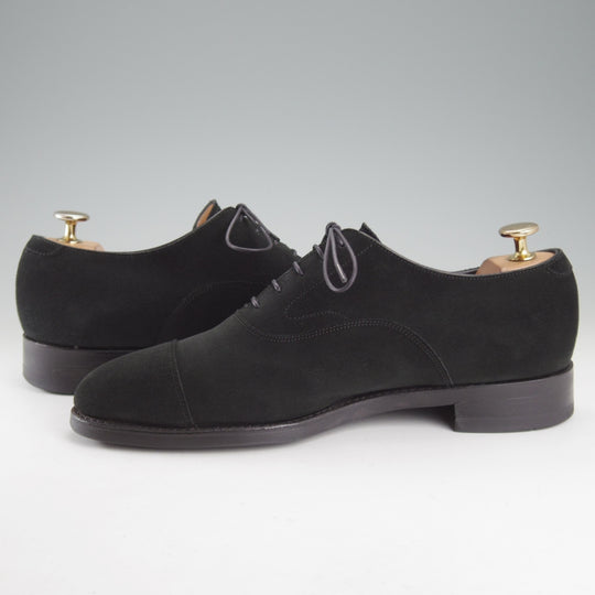 極上★三陽山長 SIZE 7【定価￥99,000-★ストレートチップ/友二郎】R2010ラスト/スエード/黒/メンズ/Sanyo Yamacho★p069